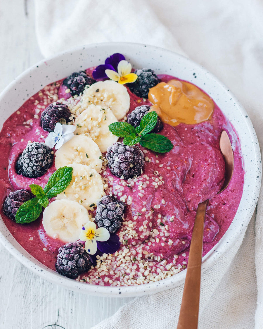 Acai Blackberry Breakfast Smoothie Bowl