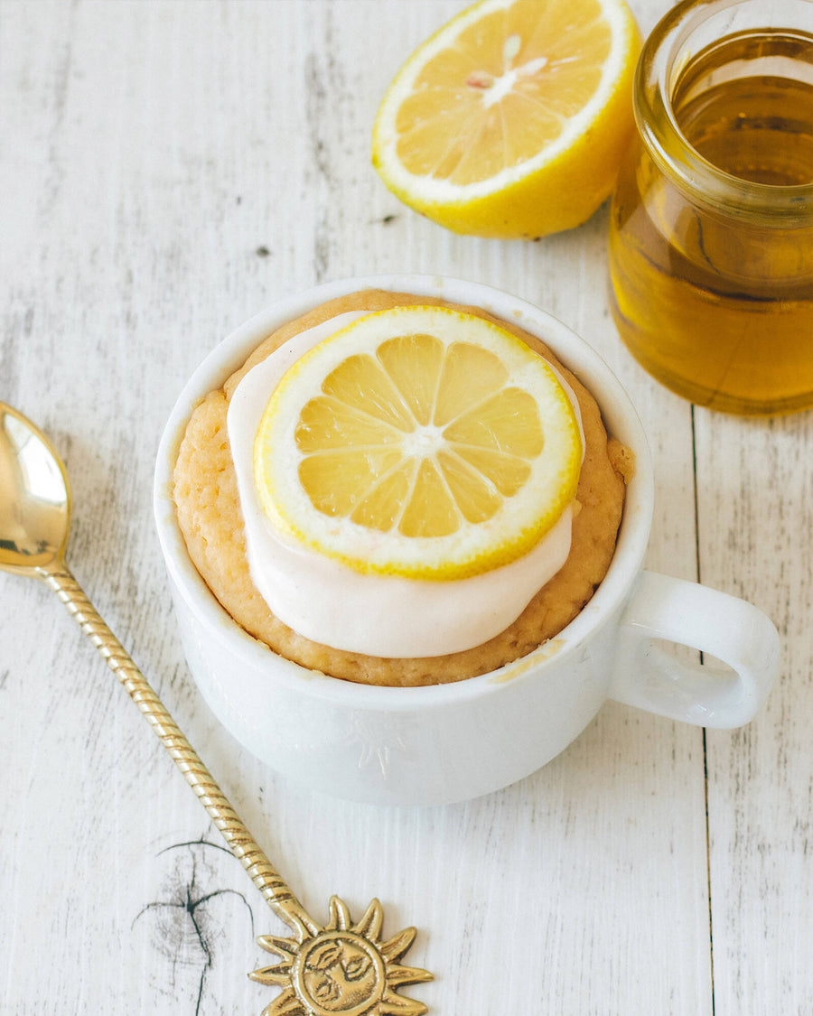 Fluffy Lemon Olive Oil Mug Cake