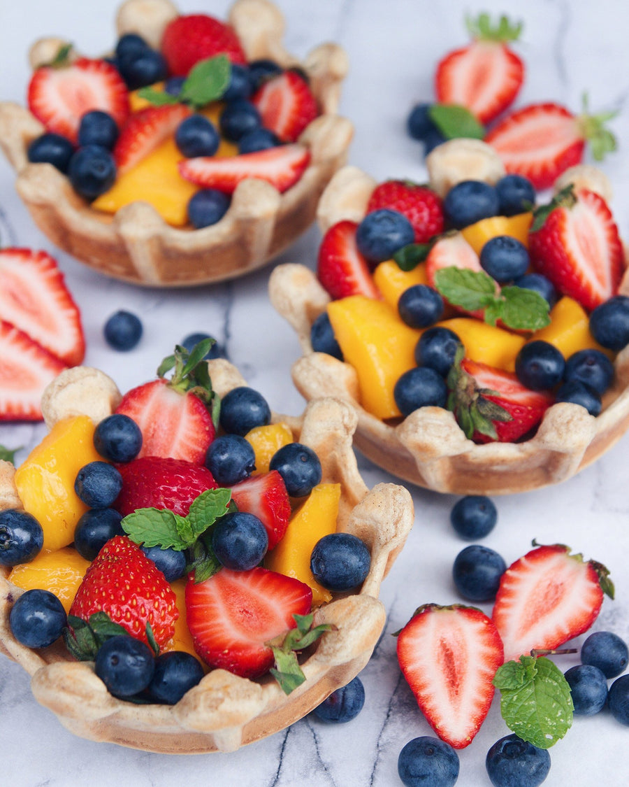Protein Waffle Bowls With Fruit