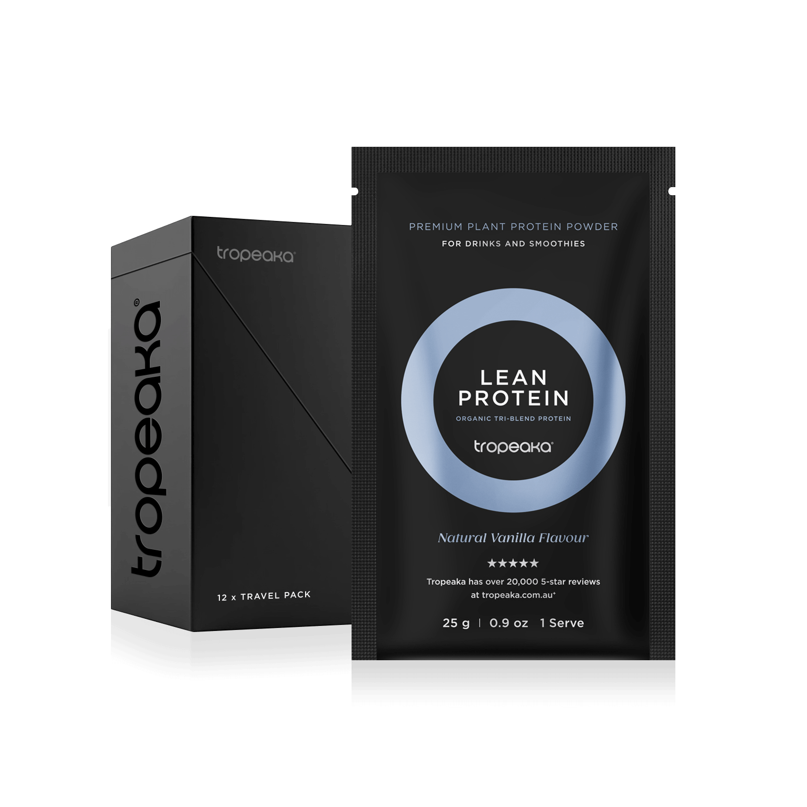 Lean Protein Powder Vanilla Travel 12 Pack | Organic Plant Protein