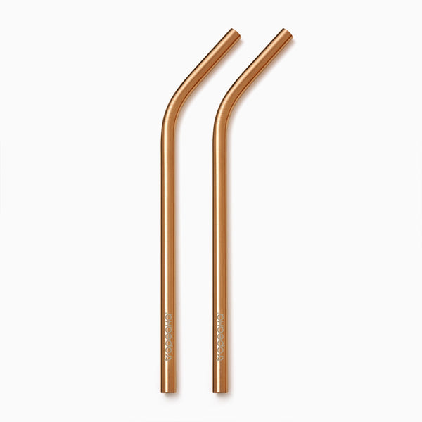 Tropeaka Straws, Rose Gold Reusable Metal Straw